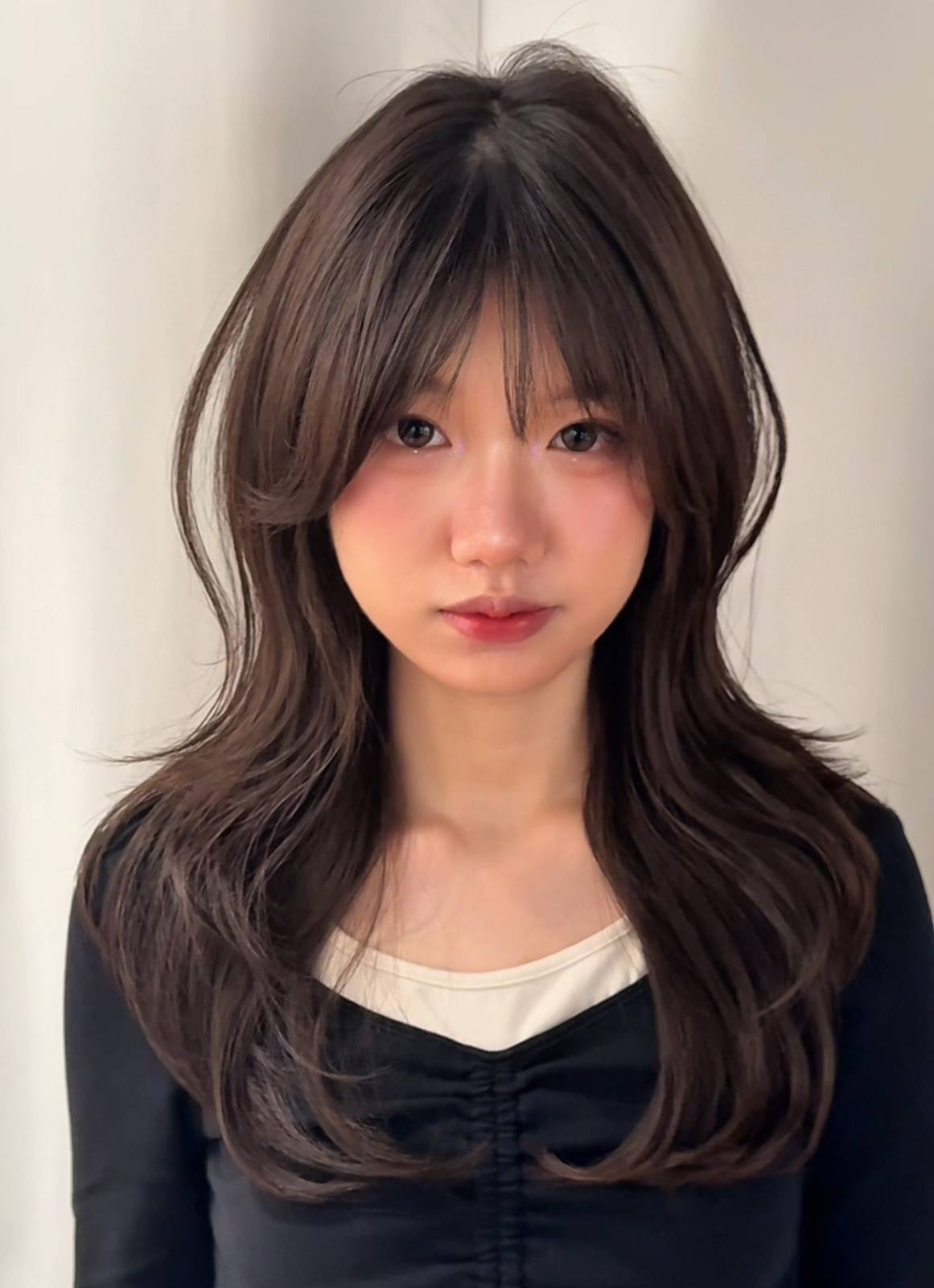 Korean women's hair style at JUNO HAIR Myeongdong hair salon (2nd Branch) — Korean Wave perm, Olaplex balayage color, signature cut · case 6